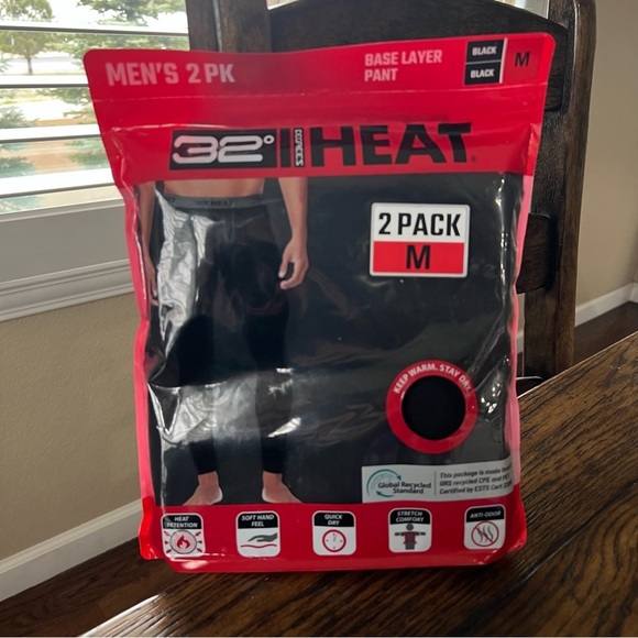 32 DEGREES Men's 2-Pack Performance Lightweight Thermal Base Layer Legging Pant - Picture 1 of 9